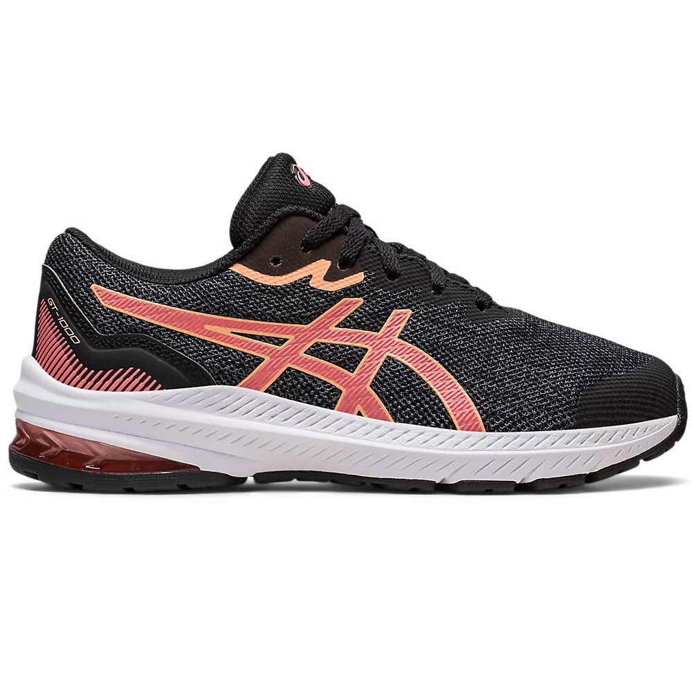 Asics Kids GT-1000 11 GS Running Shoes Black / Papaya - Achilles Heel