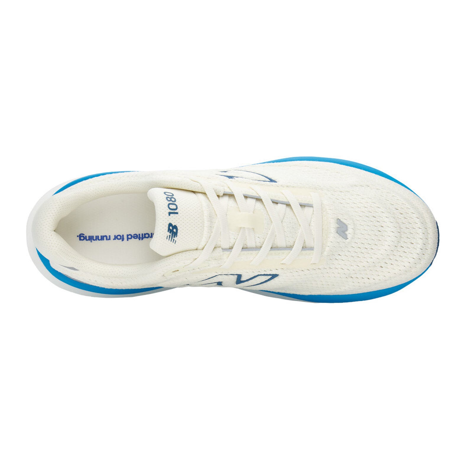 Men's New Balance 1080v15 Running Shoes Angora Altitude top view showing perforated mesh upper with moulded contour details for lightweight breathable heritage-inspired design