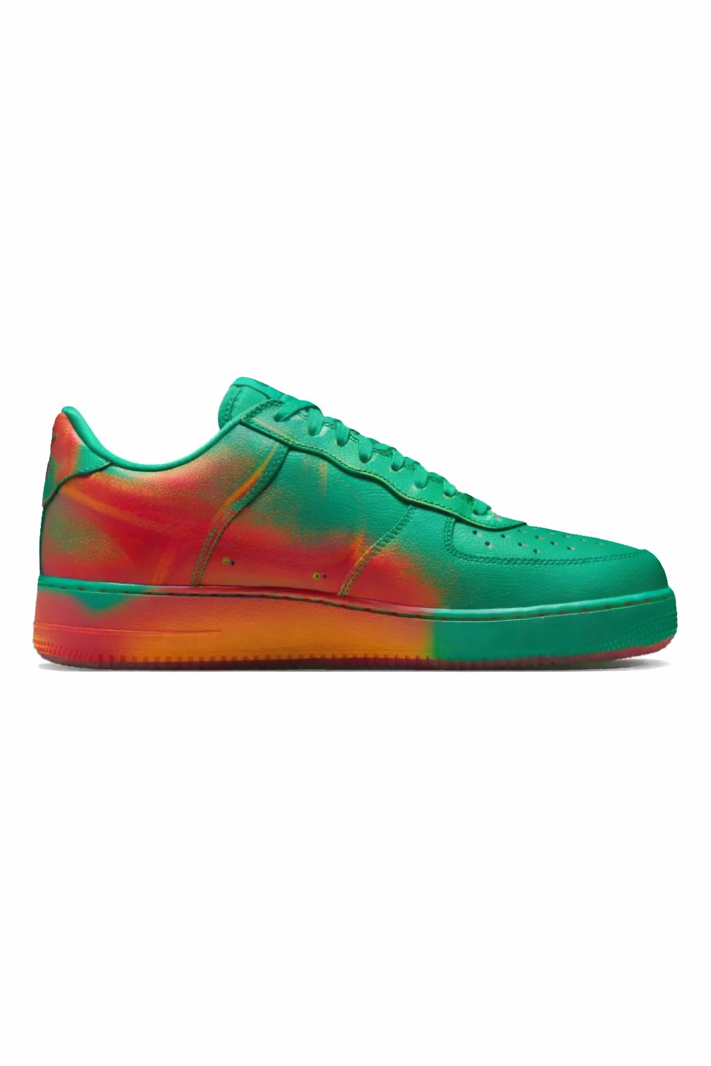 Colorful tie-dye sneaker on a white background