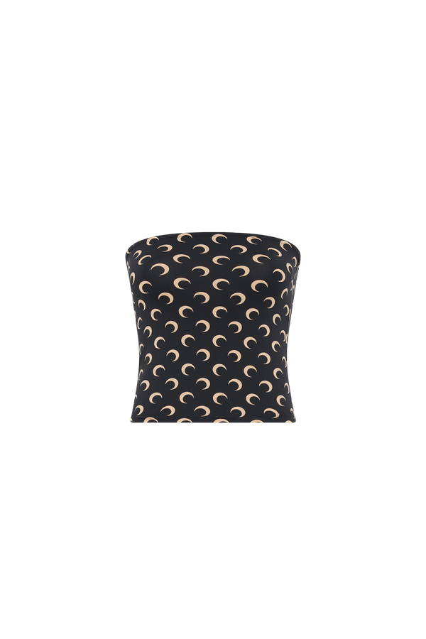 Moon Printed Jersey Second Skin Tube Top