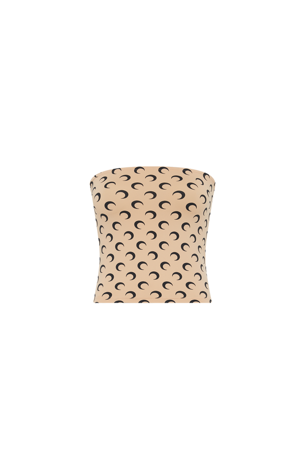 Moon Printed Jersey Second Skin Tube Top