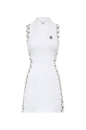 Athleisure polo mini dress with moon inserts