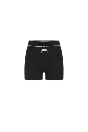LIGHT RIBBED JERSEY DRAWSTRING-WAIST MINI SHORTS
