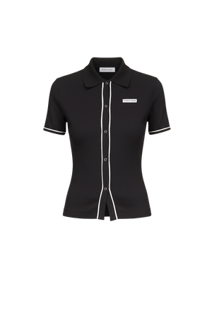 LIGHT RIBBED JERSEY POLO T-SHIRT