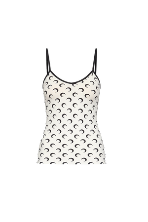 Moon printed jersey straps top