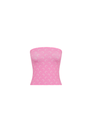 Moon printed jersey tube top