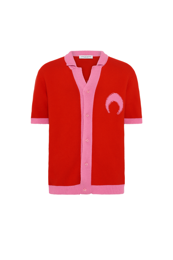 Crochet knit moon contrasted shirt