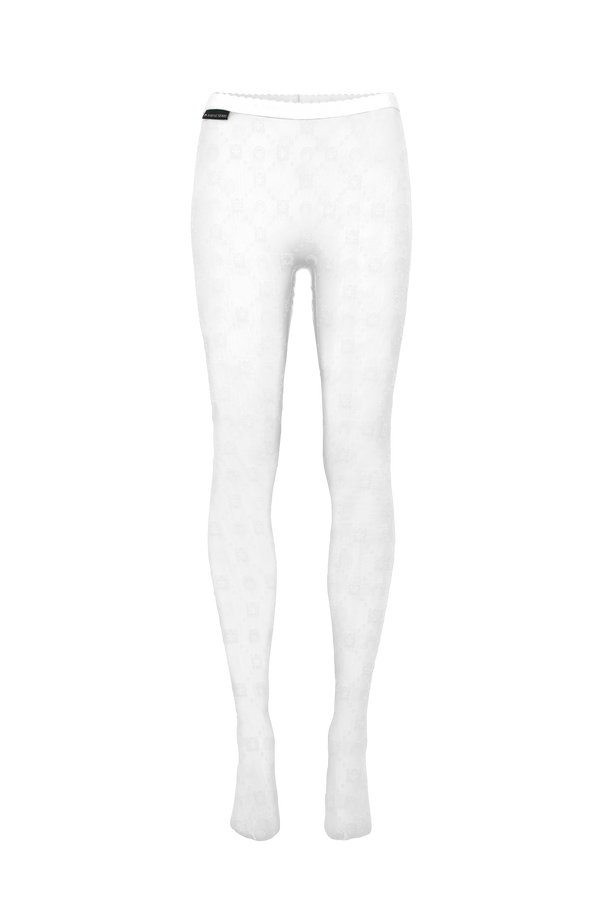 Moonogram Mesh Flock Tights