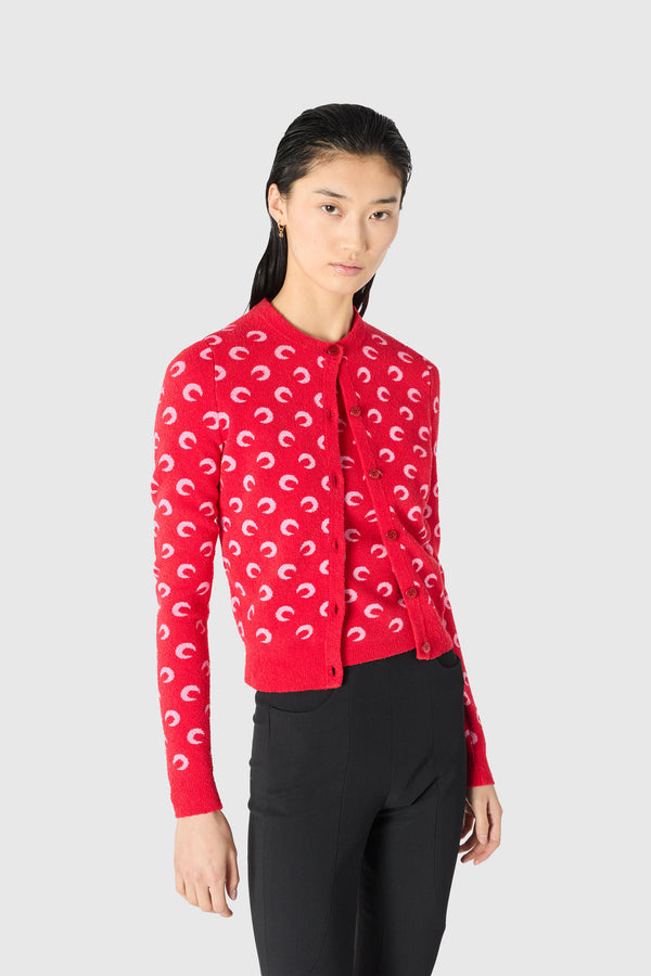 Moon jacquard bouclette ls cardigan organic cotton