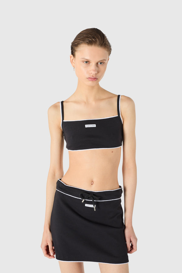 Light ribbed jersey fine straps bra organic cotton