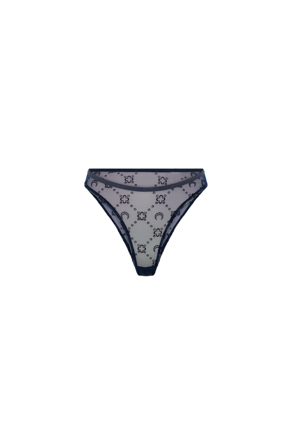 Moonogram mesh flock panties
