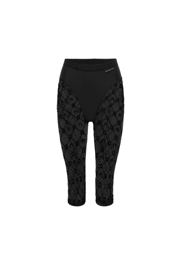 Moonogram mesh flock capri