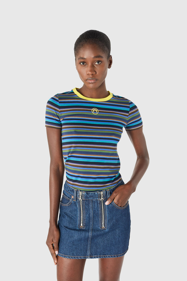 DEADSTOCK MOON LOGO STRIPES JERSEY BABY FIT T-SHIRT