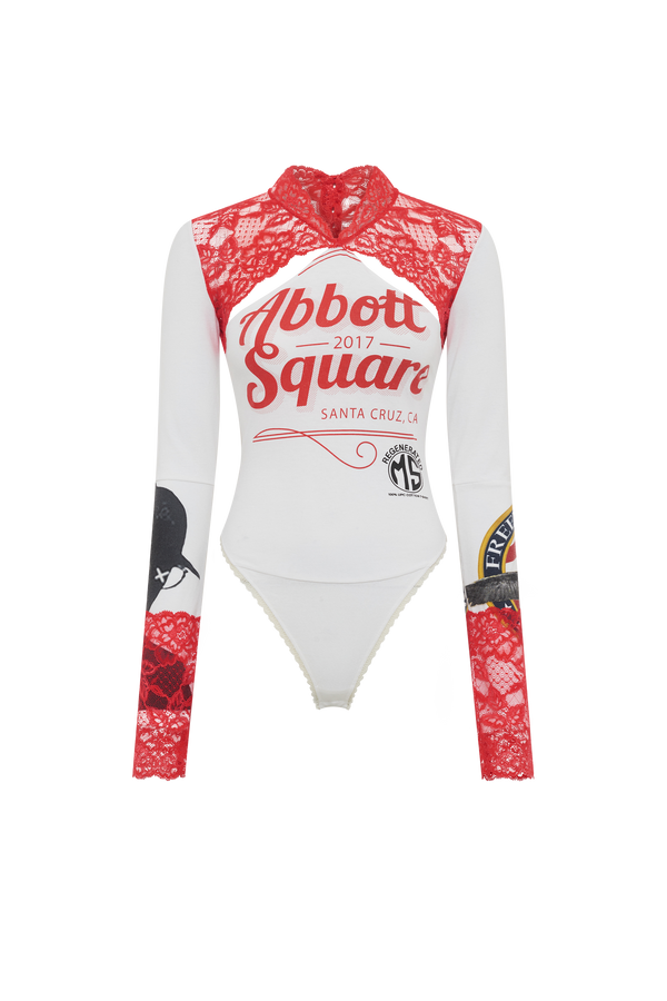 Regenerated T-Shirts And Lace Long Sleeves Body