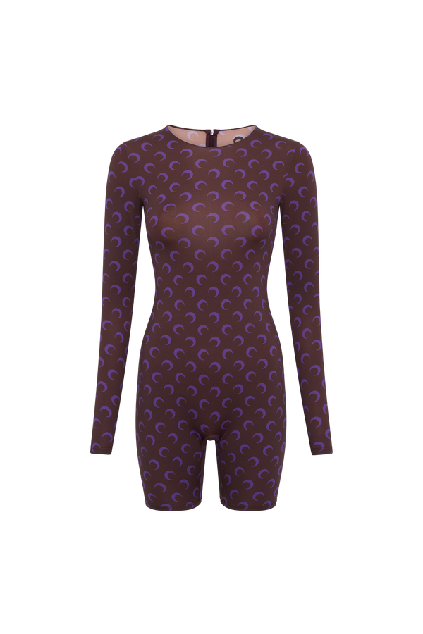 MOON PRINTED JERSEY LS SHORT CATSUIT