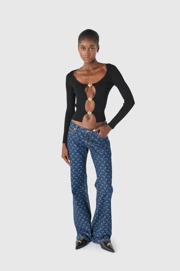 Midnight blue denim bootcut jeans