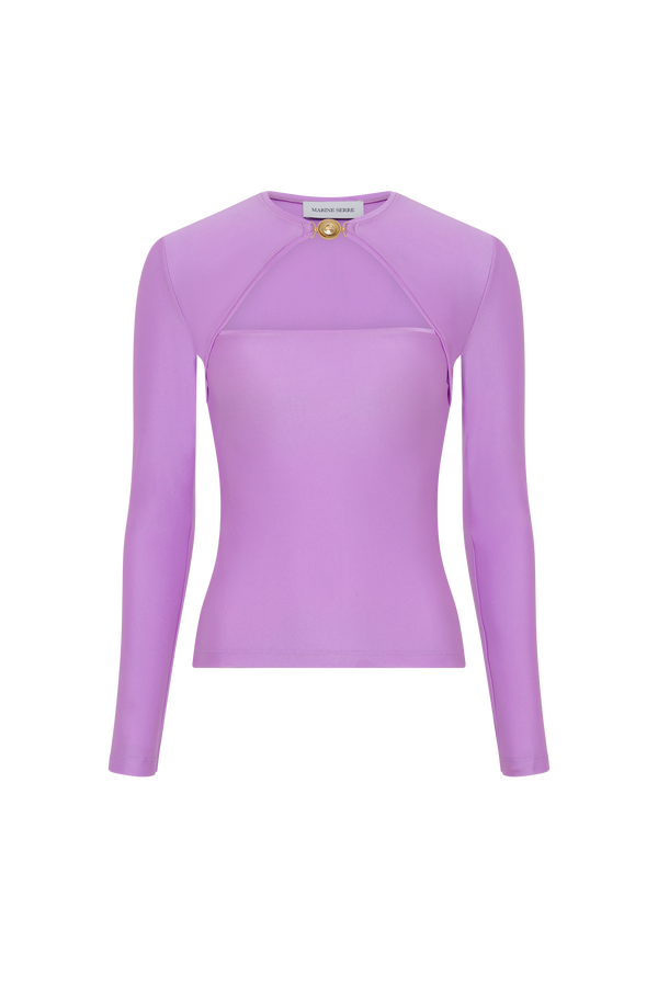 Draped Jersey Open Neck Top