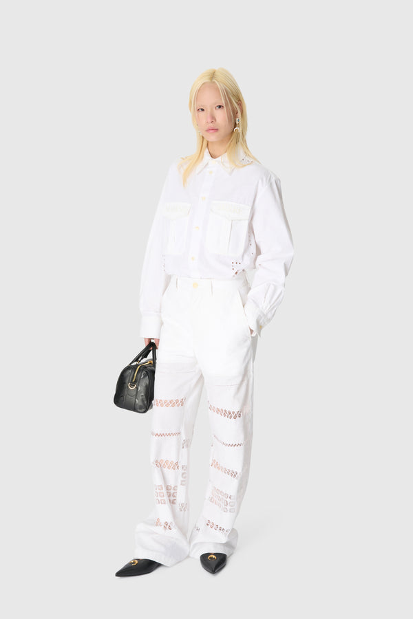 REGENERATED HOUSEHOLD LINEN STRAIGHT TROUSERS