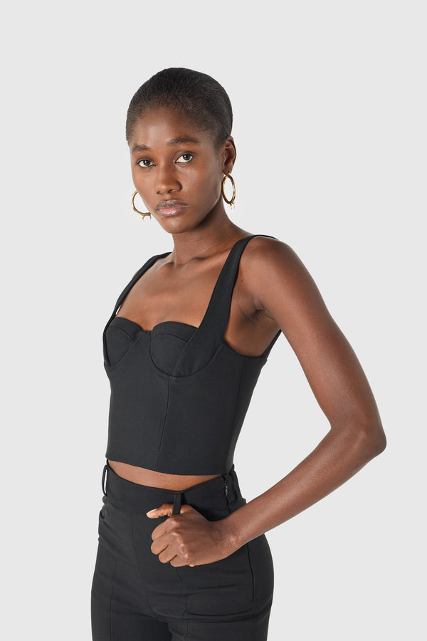 Tailored structured strap top