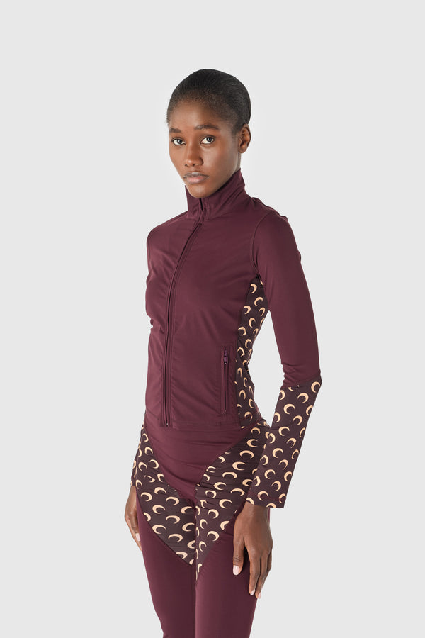 Athleisure zipped jacket with moon inserts