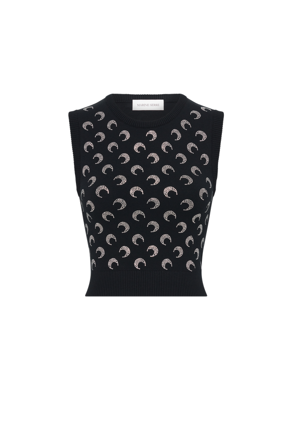 Moon Strass Knit Vest