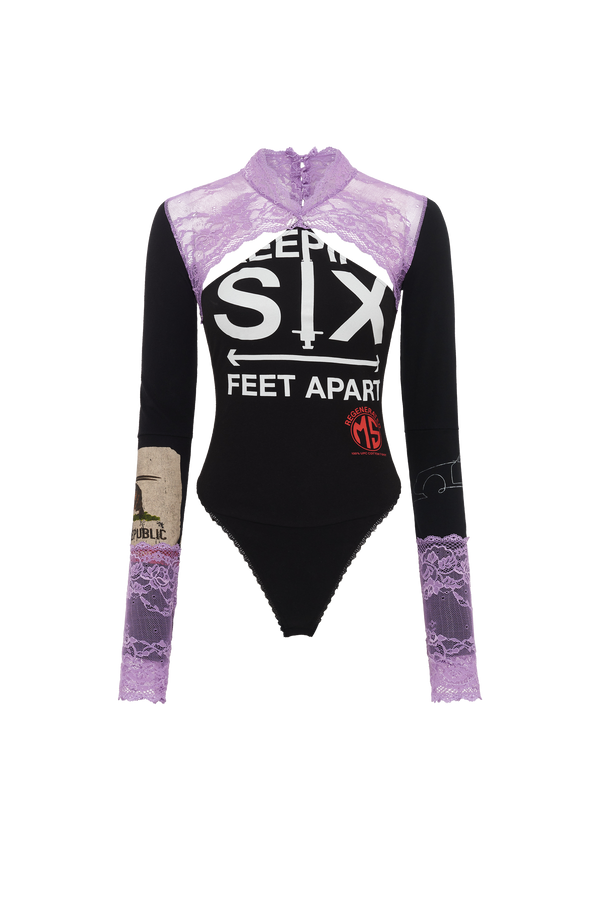 Regenerated T-Shirts And Lace Long Sleeves Body