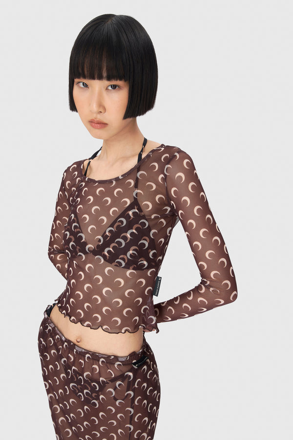 Recycled Moon Mesh Second Skin Cropped Top