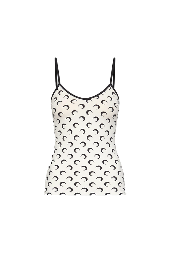 Moon printed jersey straps top
