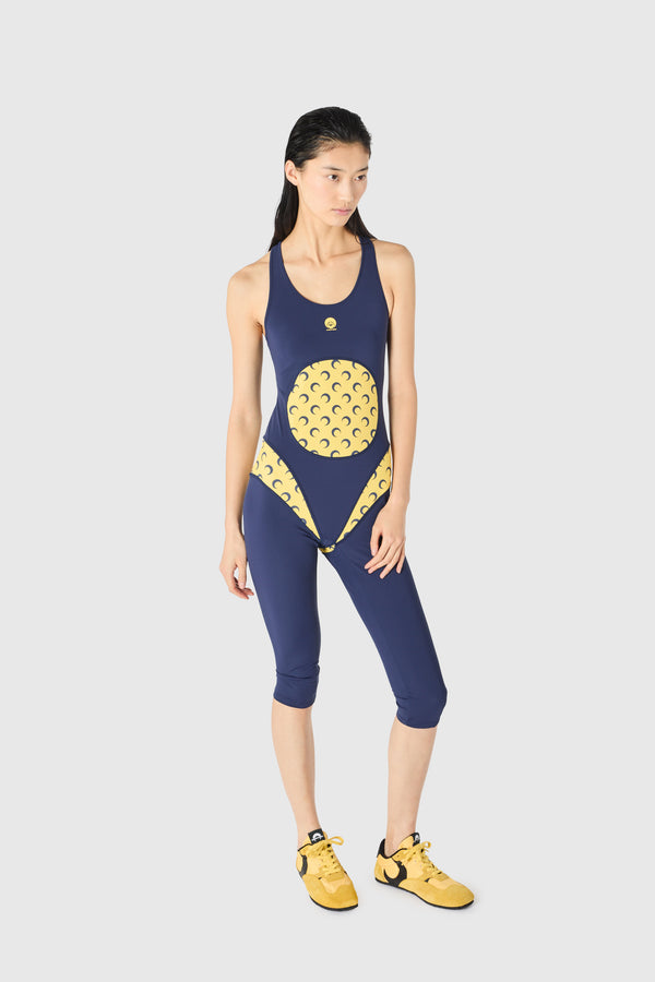 ATHLEISURE CATSUIT WITH MOON INSERTS