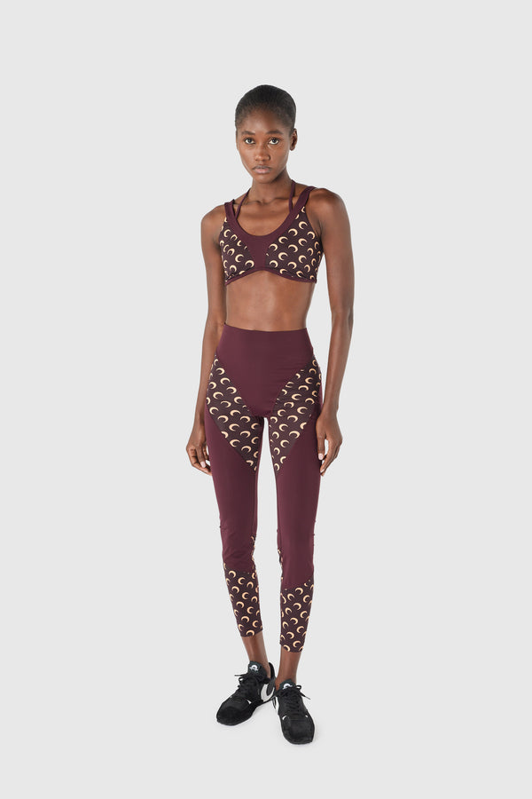 Athleisure leggings with moon inserts