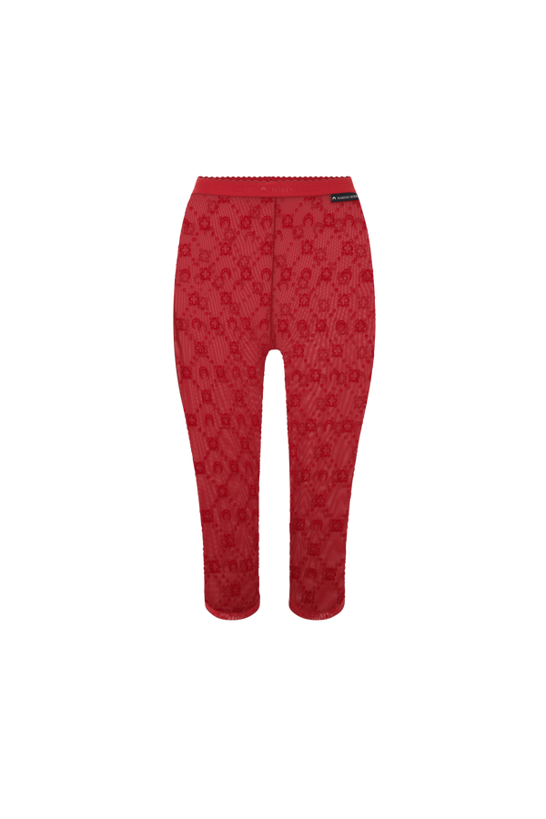MOONOGRAM MESH FLOCK CAPRI PANTS