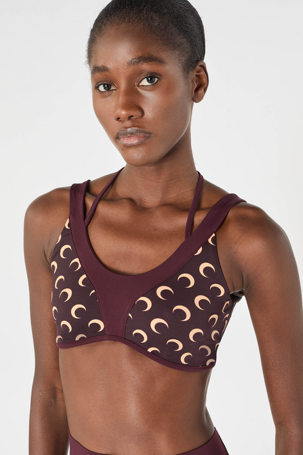 ATHLEISURE MOON PRINTED BRA TOP