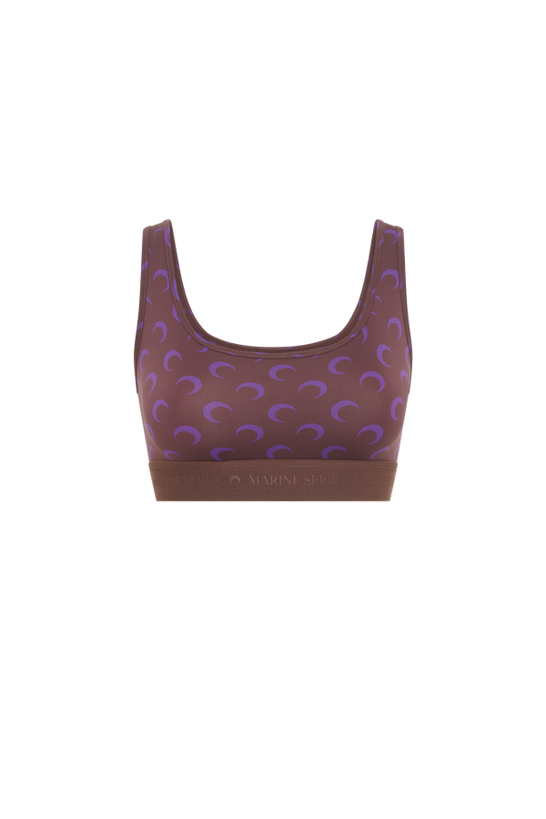MOON PRINTED JERSEY SPORTS BRA