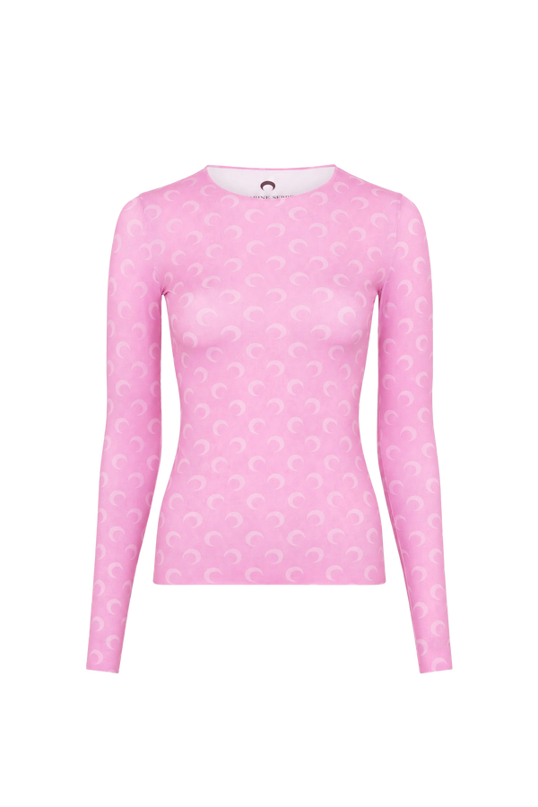 Moon printed jersey long sleeves crewneck top