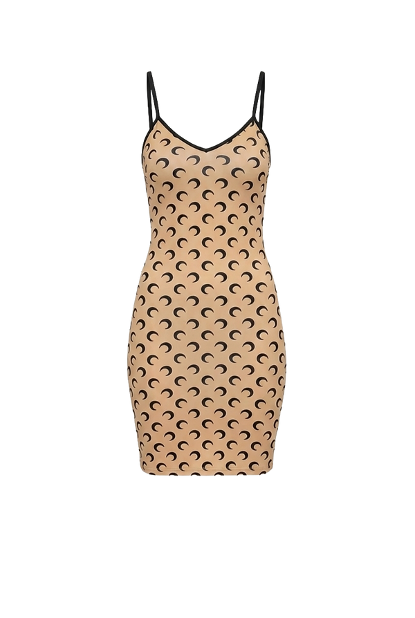 Moon printed jersey straps mini dress