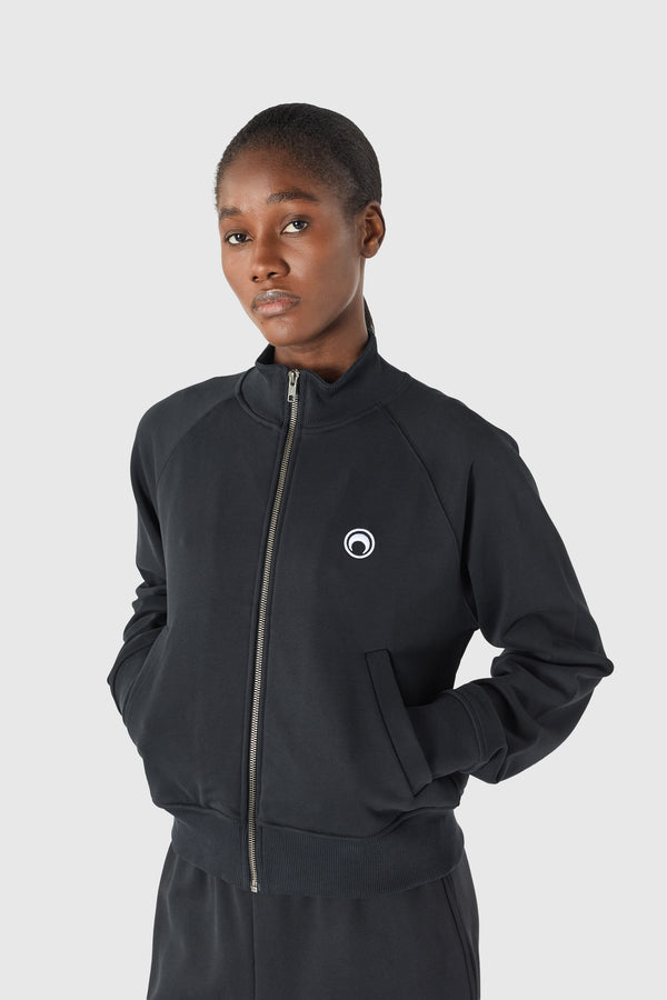 Moon logo zipped sweatshirt organic cotton