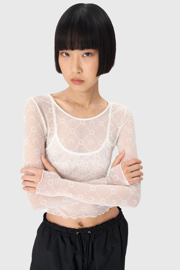 Recycled Mesh Flock Second Skin Cropped Top
