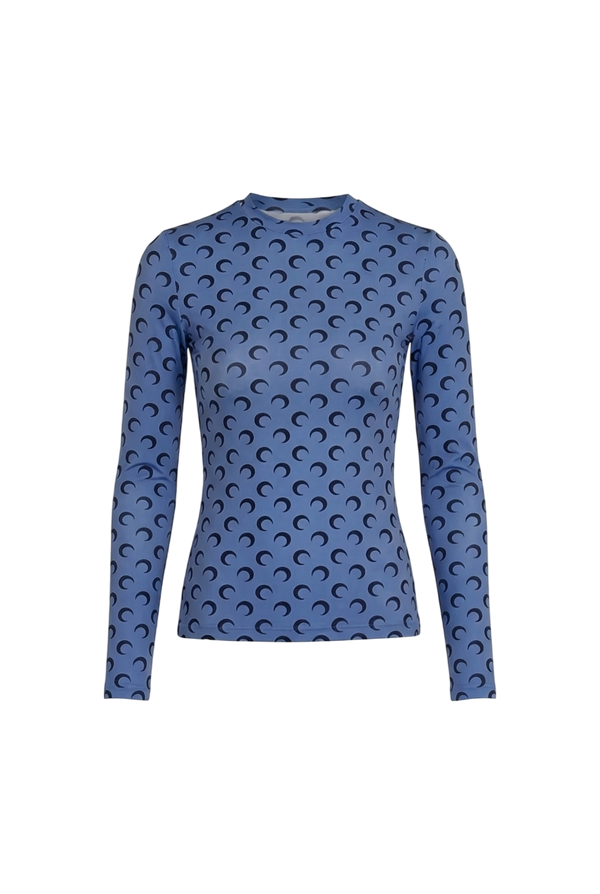 Moon printed jersey long sleeves crewneck top