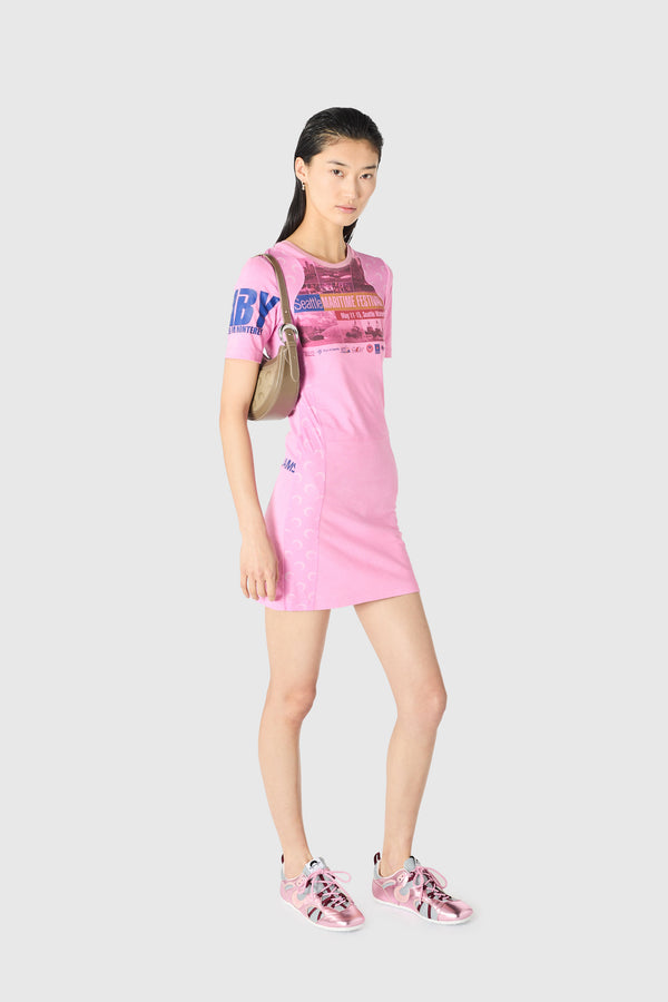 Upcycled jersey fitted mini dress