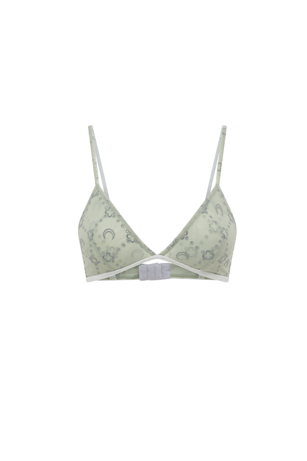 MOONOGRAM MESH FLOCK BRA