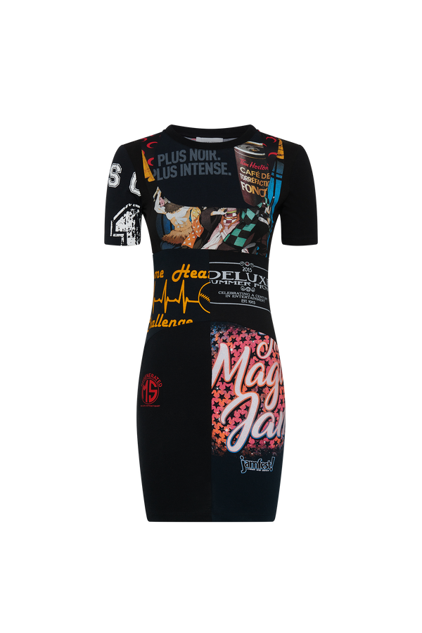 Upcycled Graphic T-Shirts Mini Dress