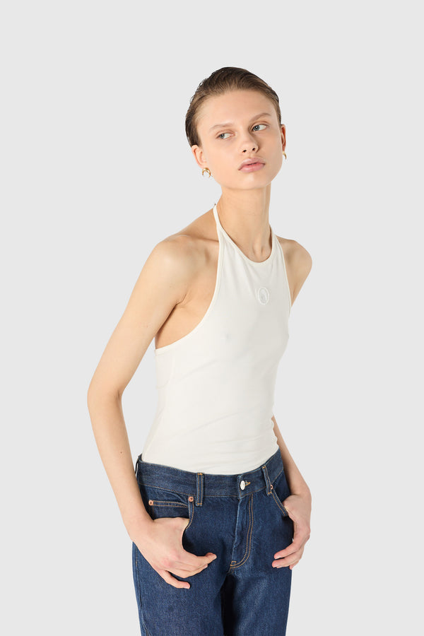 PEARL LOGO HALTER TOP