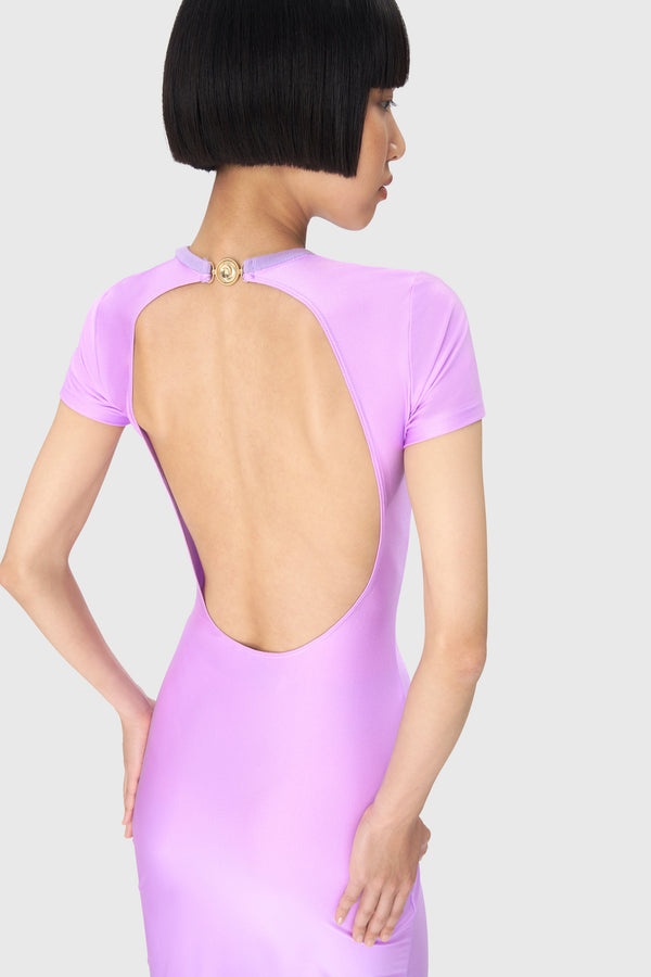 Draped Jersey Open Back DreSS