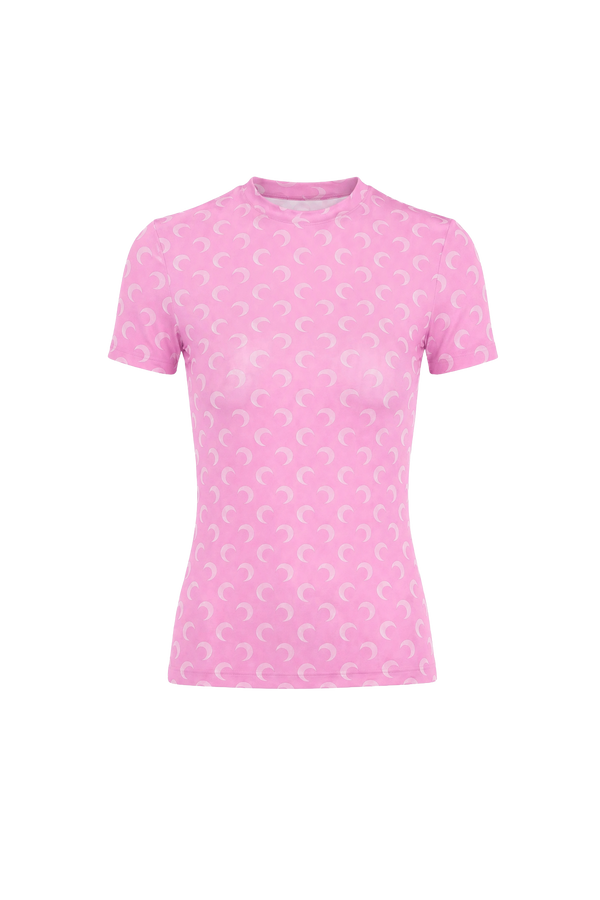 Moon printed jersey short sleeves crewneck top