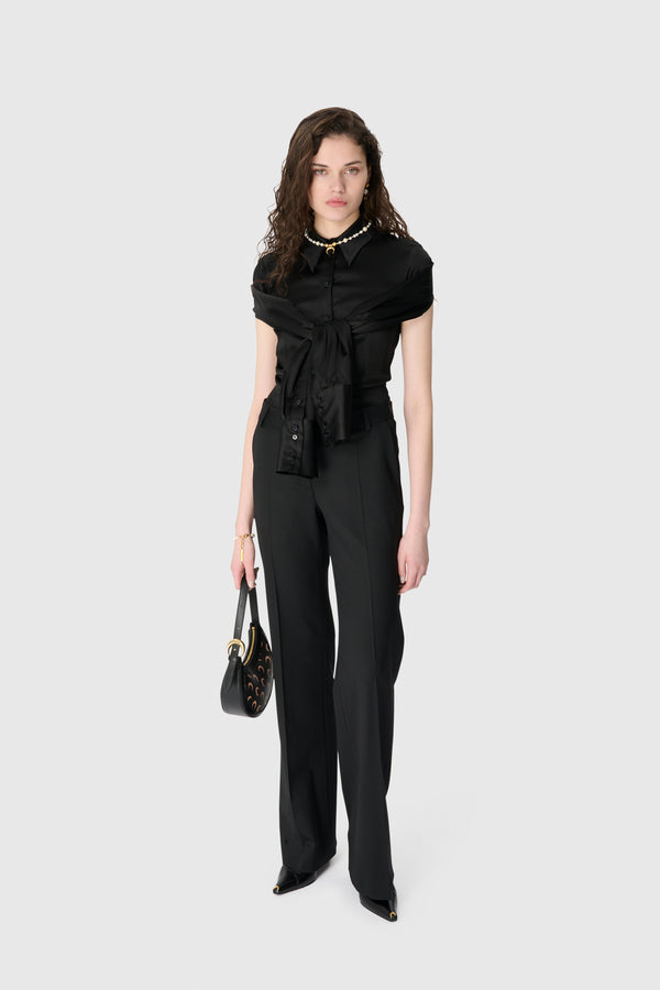 VIRGIN WOOL STRETCH TWILL TROUSERS