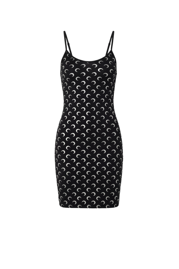 MOON FOIL PRINTED JERSEY STRAPS MINI DRESS