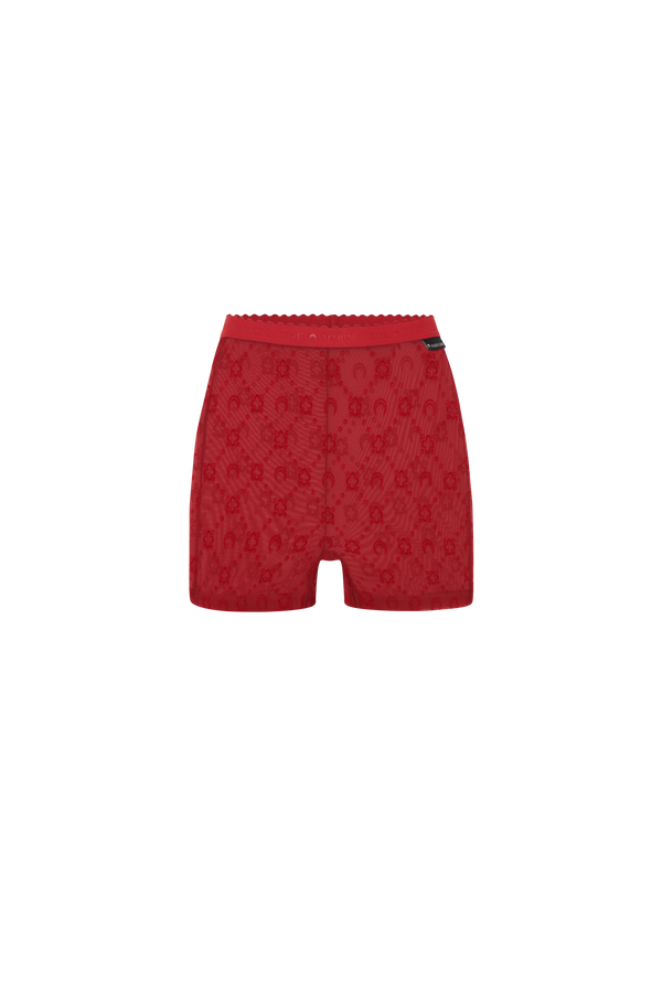 MOONOGRAM MESH FLOCK BIKER SHORTS