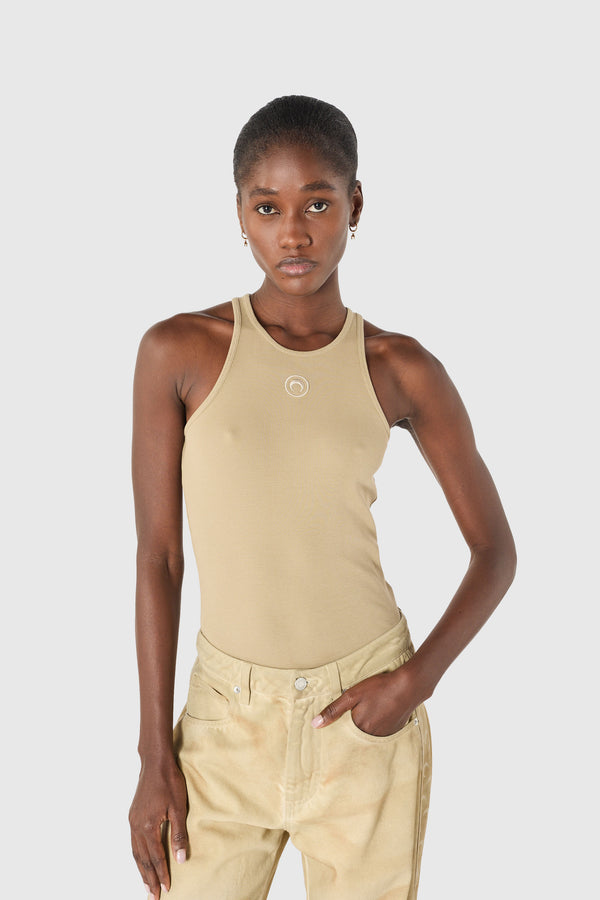MOON LOGO RIBBED JERSEY TANK TOP
