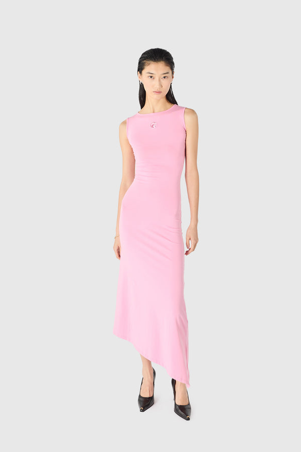 PEARL LOGO ASYMETRICAL MIDI DRESS