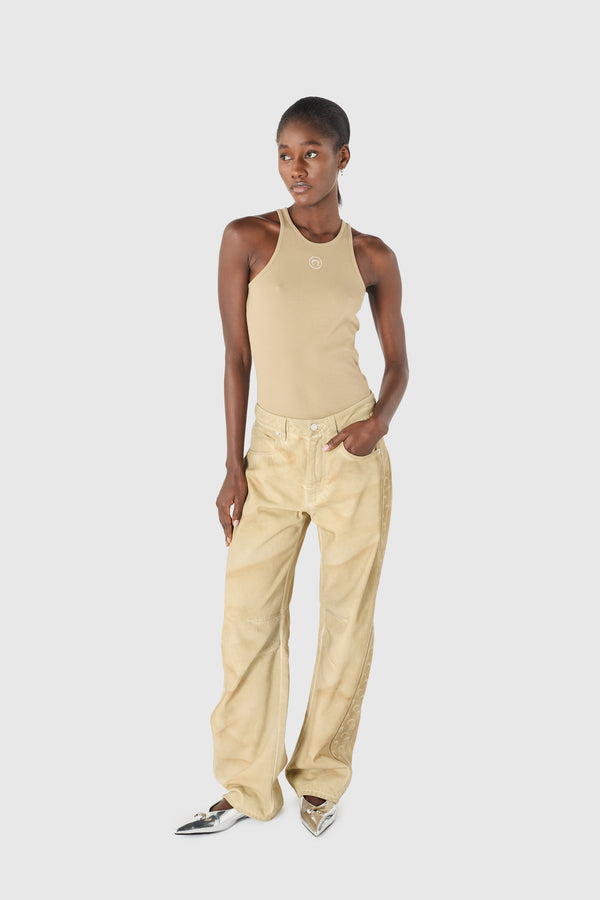 Faded moon denim barrel jeans